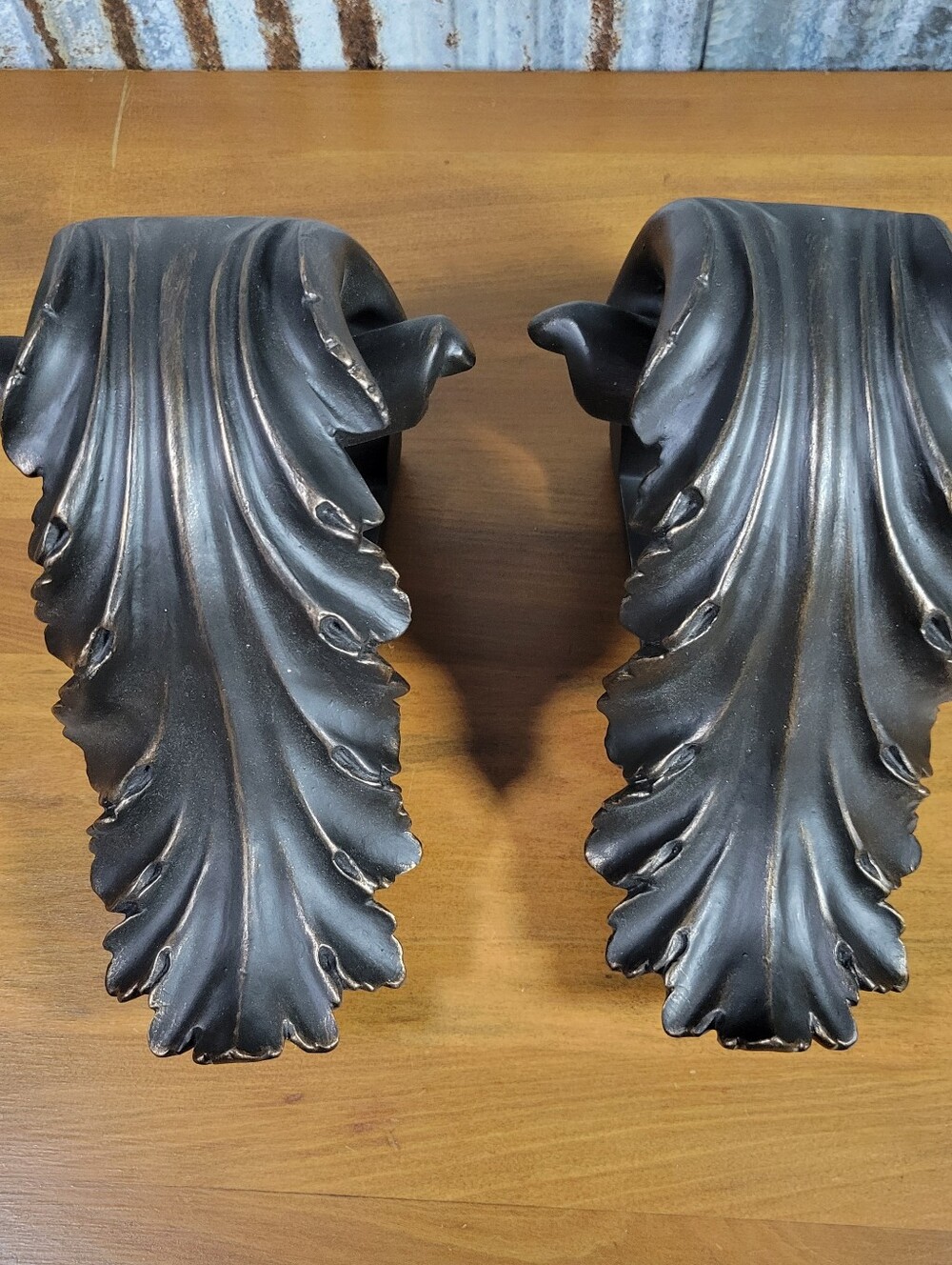 Two VTG House Parts Inc ‘92 Corbel Supports Antique Bronze Wall Sconces